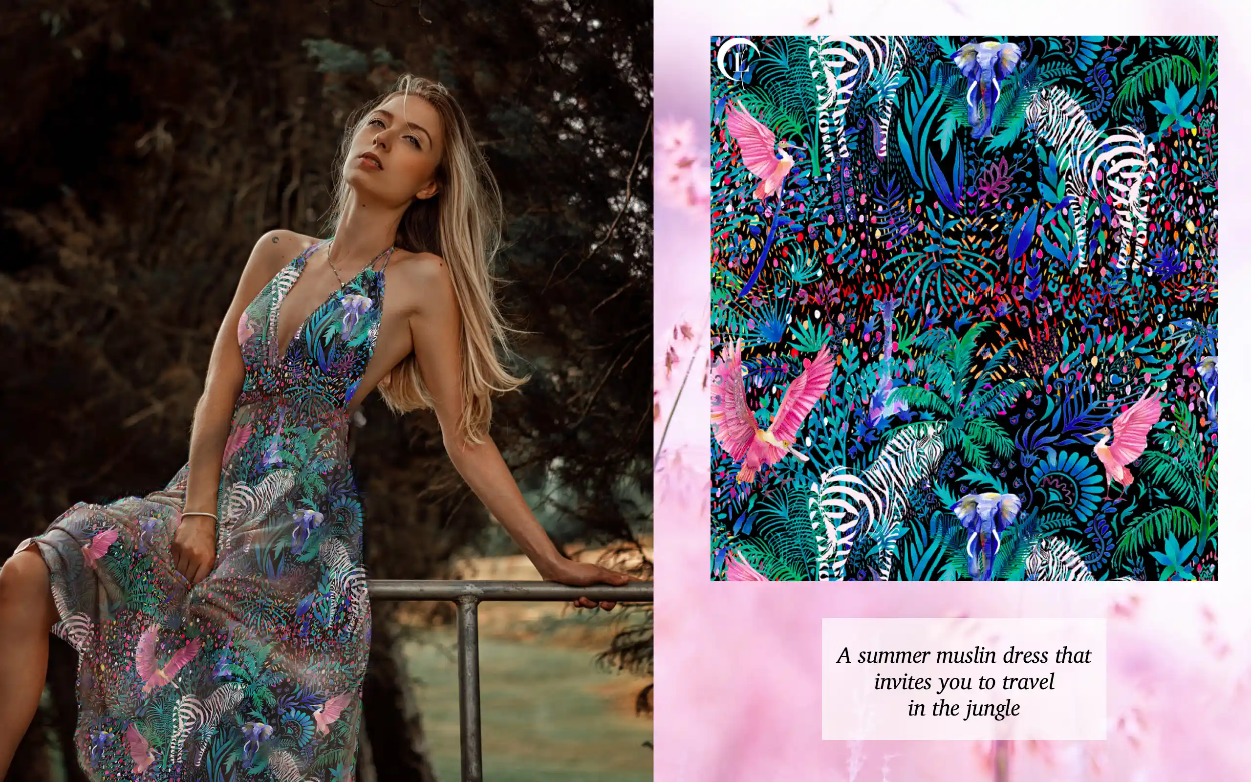 Une robe d'été en mousseline qui vous invite à voyager dans la jungle